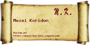 Mezei Koridon névjegykártya